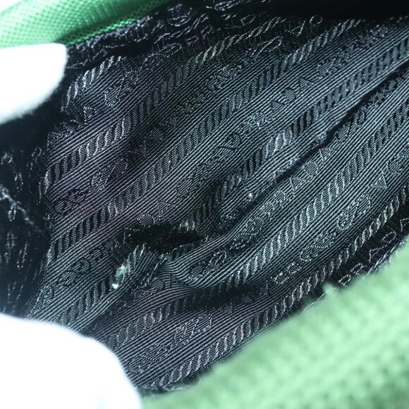 PRADA Shoulder Bag Knitted Fabrics Green Silver Auth 93808 - Picture 12 of 16